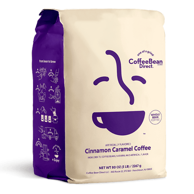 Coffee Bean Direct Cinnamon Caramel flavored coffee 5-lb bag