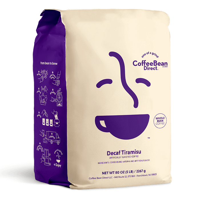 Coffee Bean Direct Decaf Tiramisu flavored coffee 5-lb bag