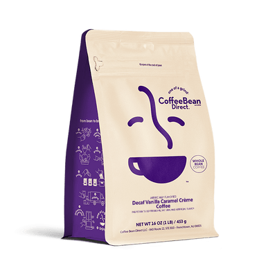 Coffee Bean Direct Decaf Vanilla Caramel Creme flavored coffee 1-lb bag