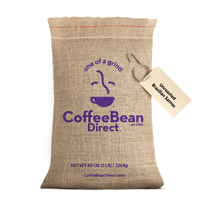 Coffee Bean Direct Unroasted Brazilian Santos 5lb burlap